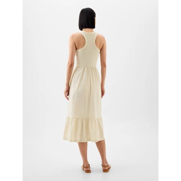 New! GAP Fit & Flare Racerback Midi Dress Size Medium 47852 - Picture 3 of 13